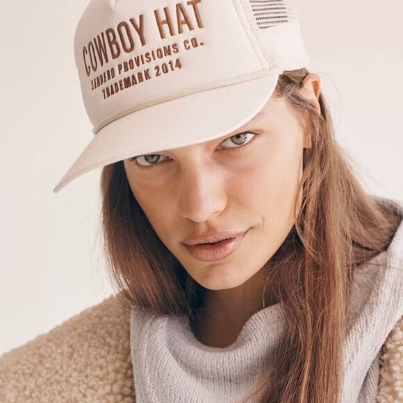 Cowboy Baseball Hat In Vintage Cream - Picture 1 of 4